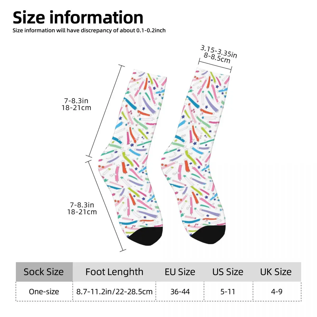 جوارب Shooting Stars Socks Harajuku جوارب عالية الجودة لجميع المواسم جوارب طويلة إكسسوارات هدية عيد ميلاد للجنسين