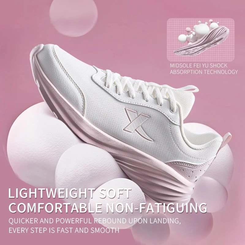 Xtep Running Shoe for Women Support Yu Yi Fw Cushioning Shock WaterProof Stability Durability Breathable Sneakers 875418110055
