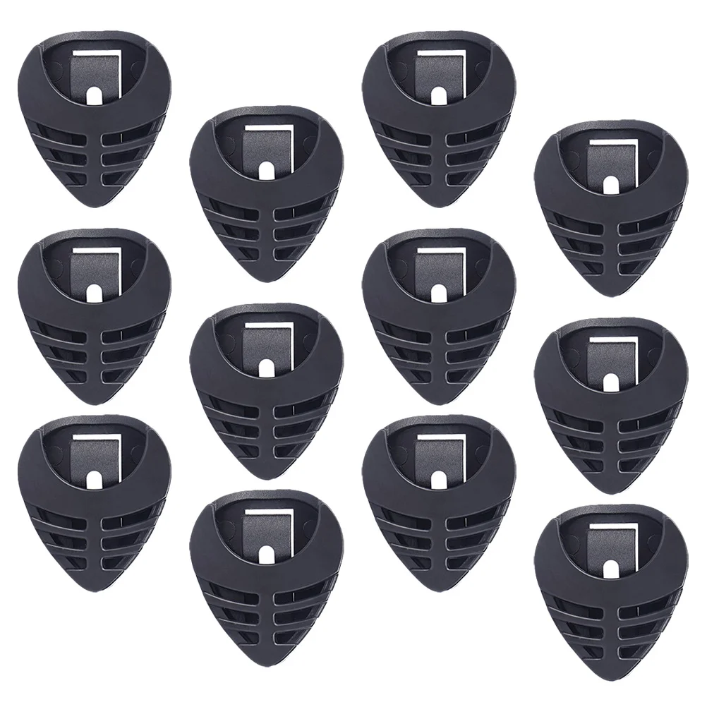 

50Pcs Guitar Pick Holder Boxes Lightweight Portable Hollow Plastic Storage Sticky Self-Adhesive for Music Travel