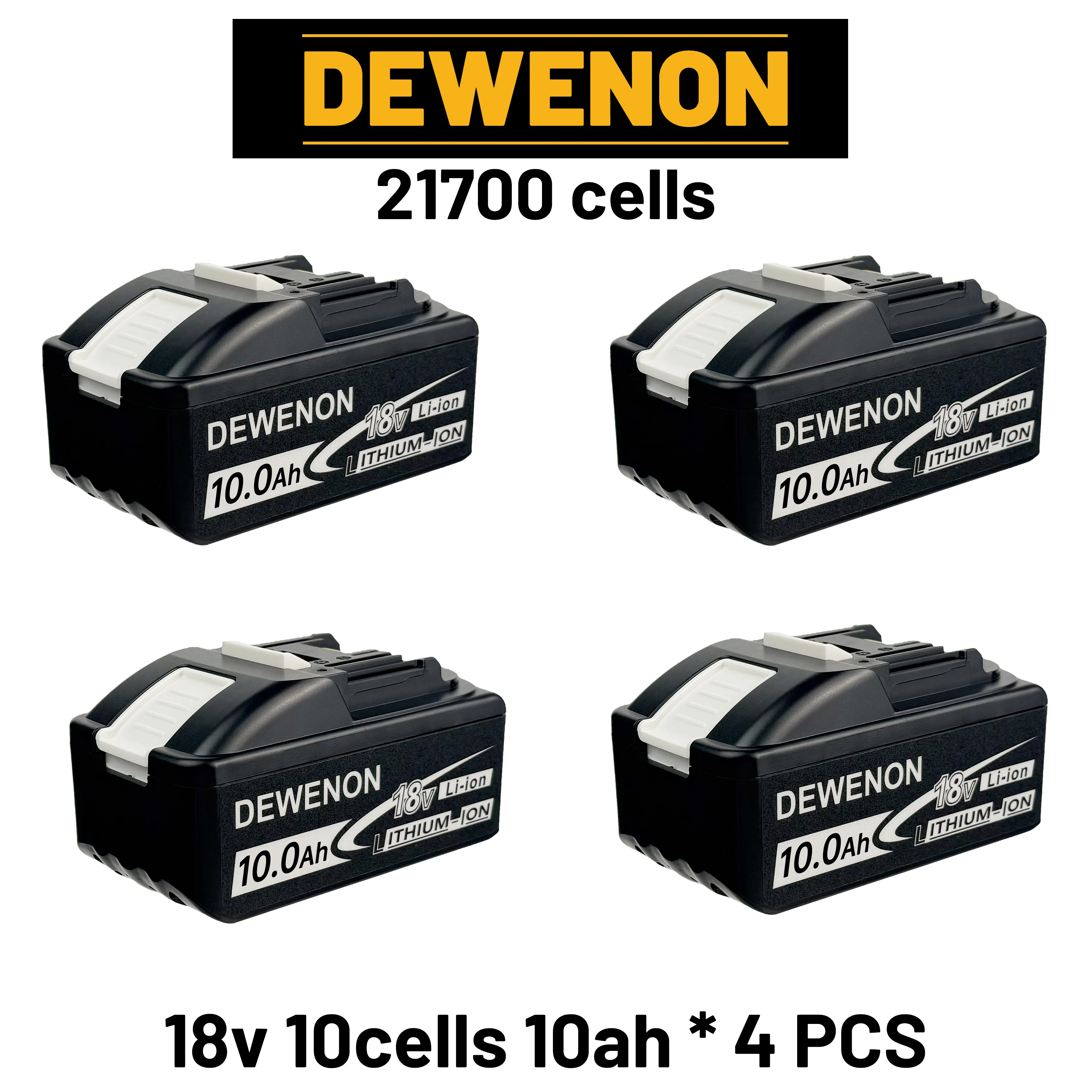 

Dewenon 100% Genuine 18V 10Ah Lithium Battery Replacement for Makita BL1840 BL1830B BL1850B BL1850 BL1860 BL1815 21700