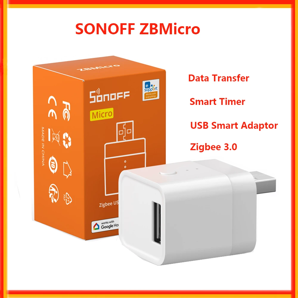 SONOFF-Zigbee USB Smart Adaptor, Network Extender, Transferência de dados, Módulo de automação residencial, Adaptador de carregamento