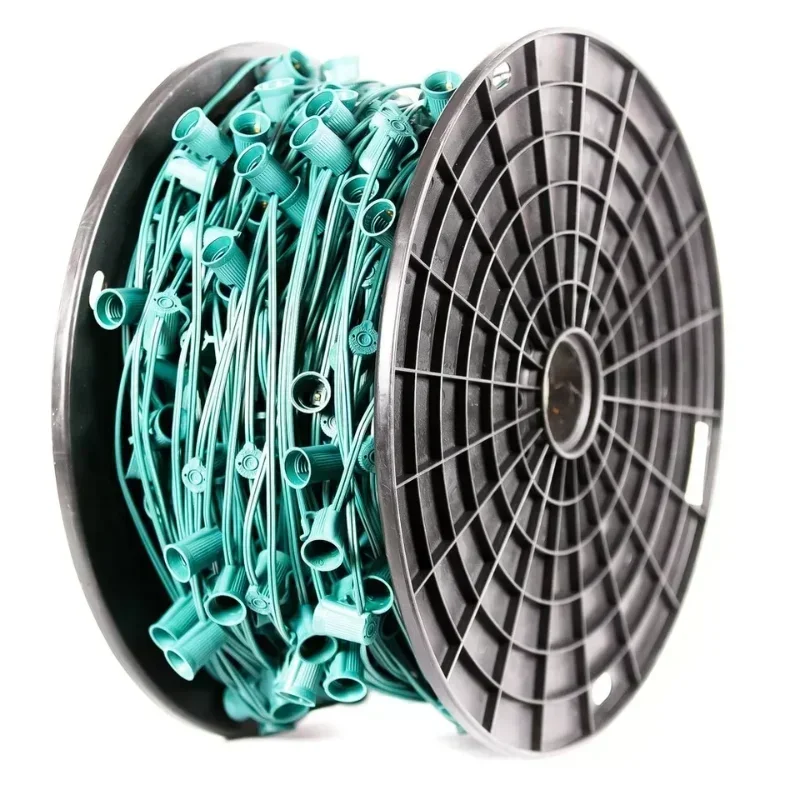 

Hot Sales Outdoor Holiday Decoration 1000ft 1000 Socket C9 SPT-1 Christmas Spool Lights C9 Holiday Lights