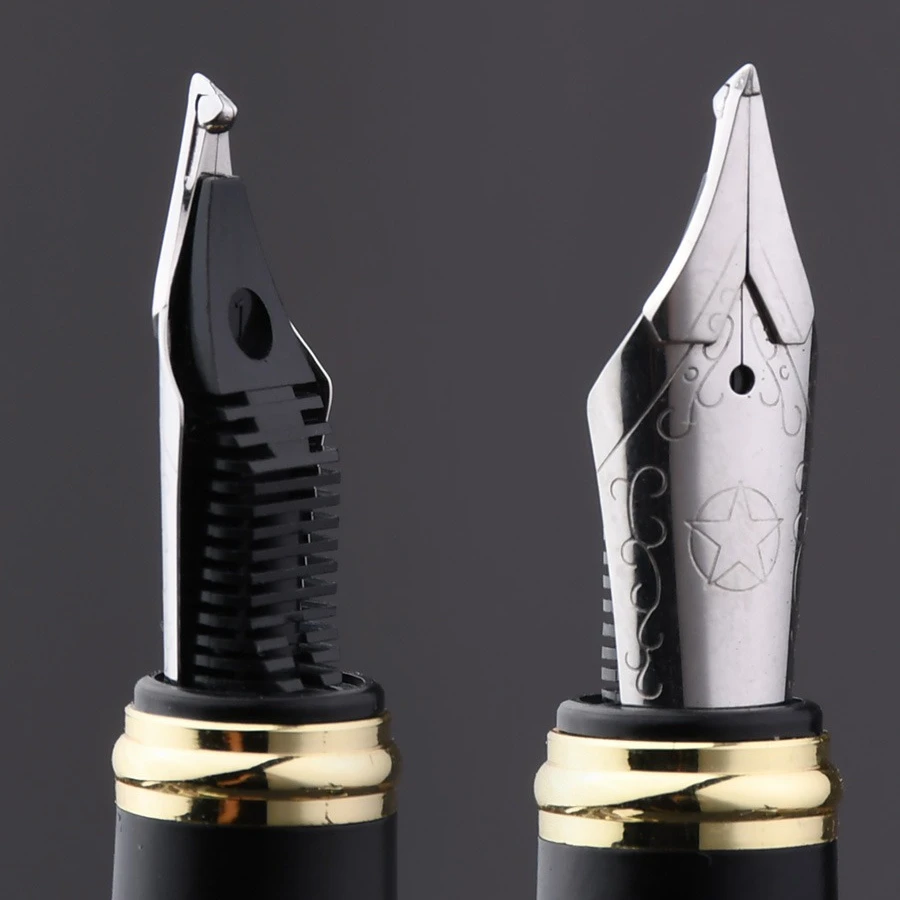 Creative Hand Made Grinding Rounded Polished Thick Fountain Pen 1.2mm Nib Double-layer Long Blade Nib Practice Writing Pen