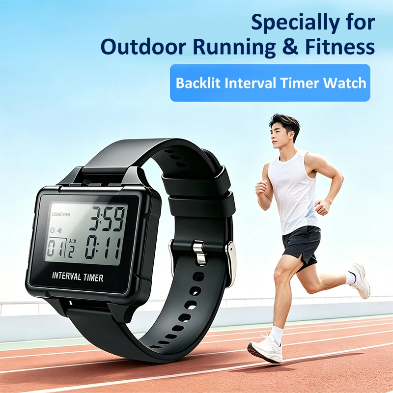 Interval Timer Sports Stopwatch Interval Workout Count Down & Up Timer 0.01s Accuracy Timer Tools Digital Watch With Backlight