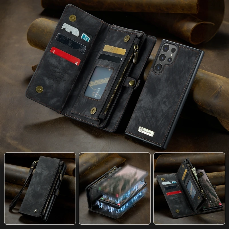 

Съемный кожаный чехол-кошелек для Samsung Galaxy A55 A35 A25 A15 S24 S23 FE S25 Plus Ultra A54 A34 A13 A33 A53 Z Fold 7 6 Cover