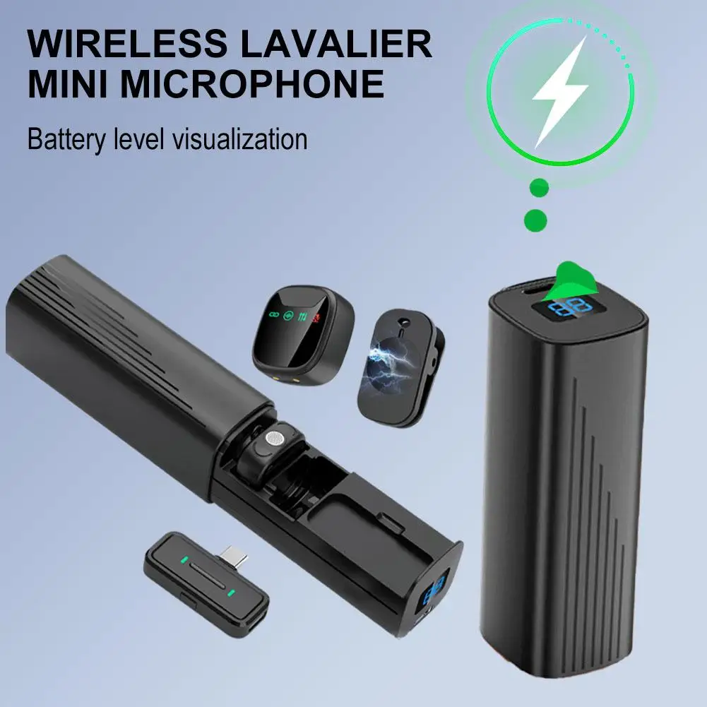 ميكروفون لاسلكي صغير Lavalier احترافي USB C ميكروفون لاسلكي للهواتف الذكية ميكروفون Lavalier لتسجيل الفيديو