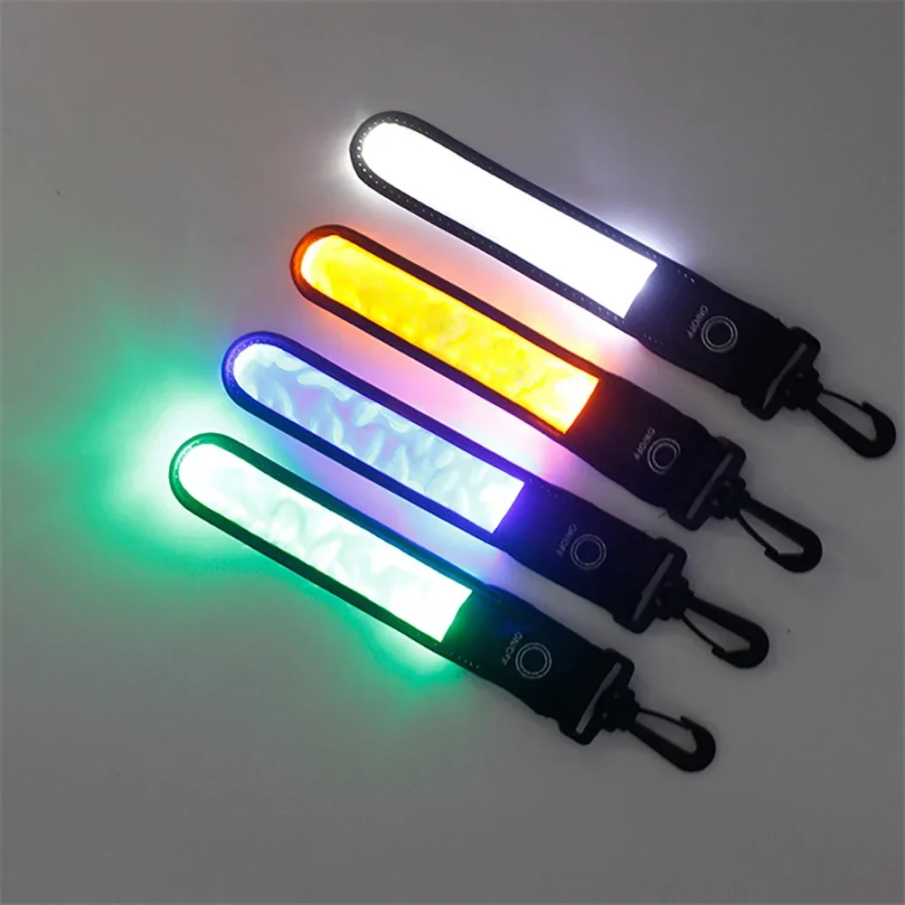 LED Glowing Luminous Reflective Safety Alert Hand Strap Wristband Bicycle Armband Light Backpack Hanging Light Night Running