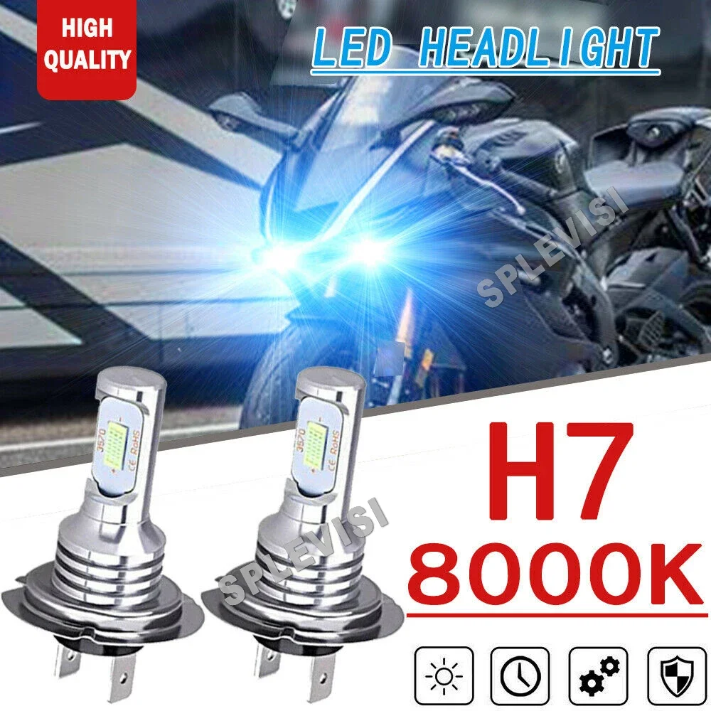 2x 70W H7 8000K Ice Blue Bright CSP motorcycle LED Bulbs Headlight For Yamaha YZF-R6 2003-2015 YZF-R1 2006-2016