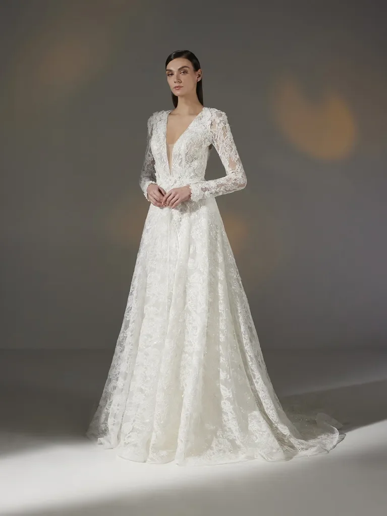 Vestido De Novia Encaje Manga Larga A line Suknia ślubna Minimalista Elegante 2025 Robe Mariage Civile Femme Abiti Da Sposa Boda