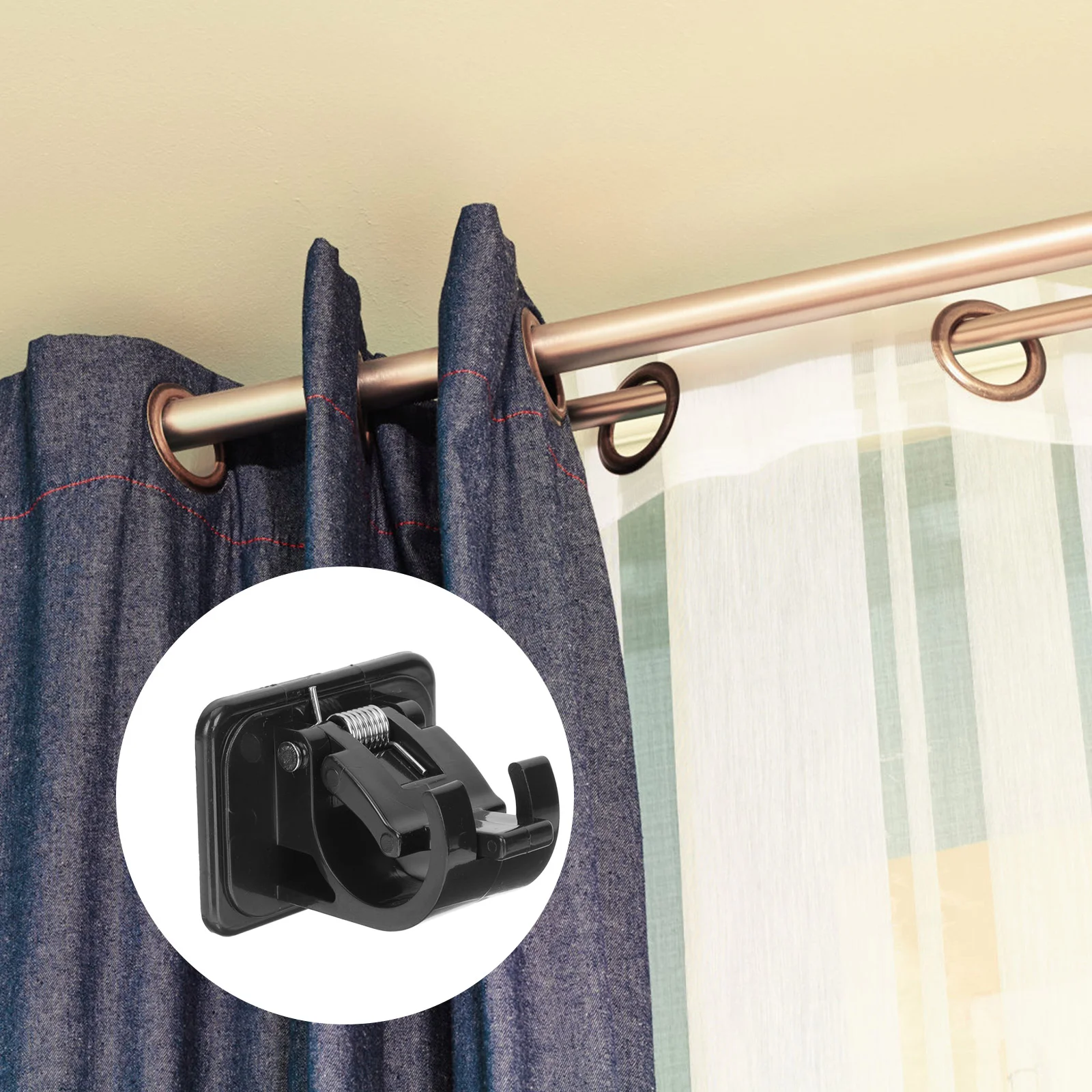   Clip para barra colgante, soporte de ducha, accesorio de cortina, gancho adhesivo redondo, rejillas de ventilación de techo para casas, abrazadera, soportes de cortinas de plástico, 6 uds.