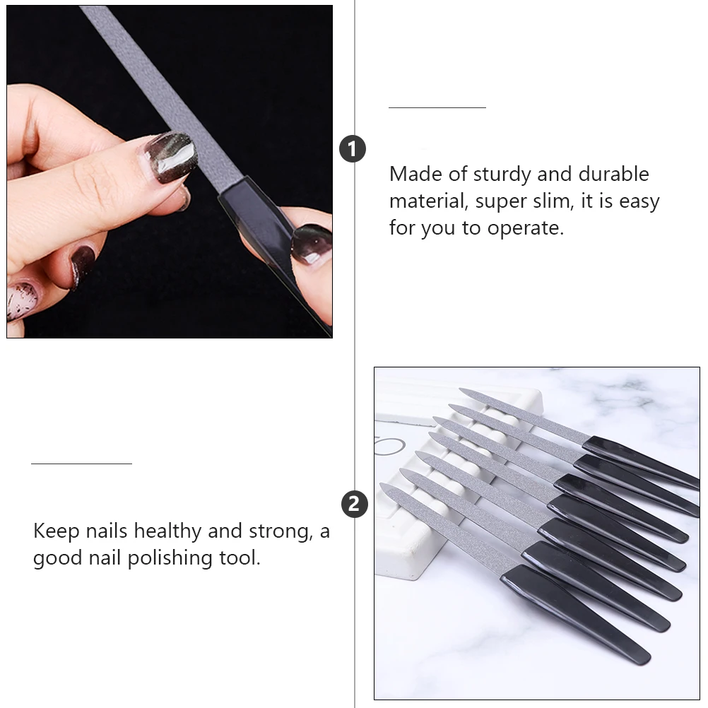 

20pcs Files Stainless Steel Sanding Manicure Tool Slim Portable Polish Double Sided Buffer Strips For Home Nail Art Salon Small