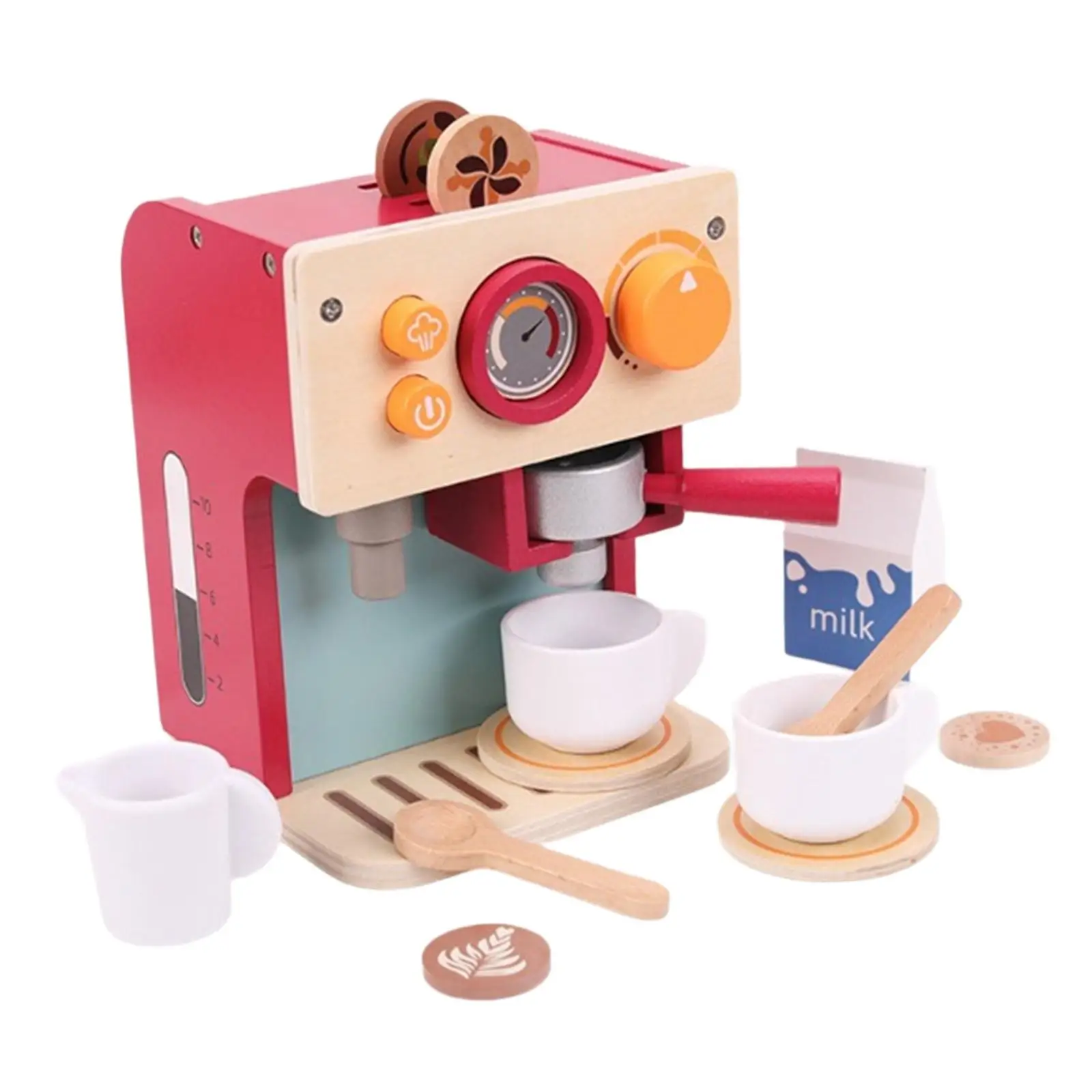 Cafetière jouet avec tasses, sous-verres, cuillères développe les compétences de vie, jeu de simulation, accessoires de cuisine, ensemble de jeu de Machine à café