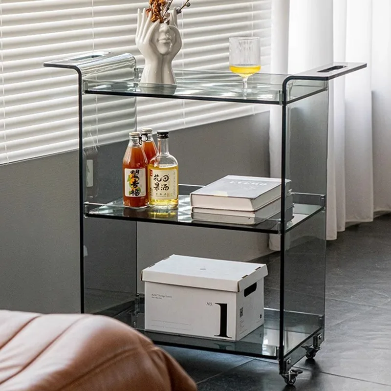 Movable storage side few, modern simple living room trolley, multi-layer rack corner few kitchen bathroom waterproof rack