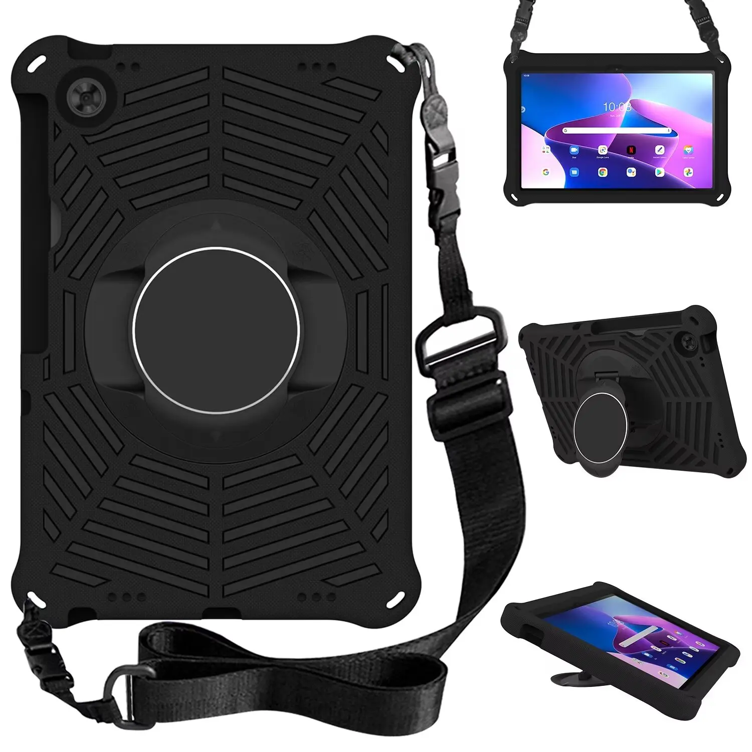 

360 Rotate Hand Strap Case For iPad 10.9 2022 A2588 A2589 A2591 Kids Eva Shockproof Cover pen slot Safety Protection
