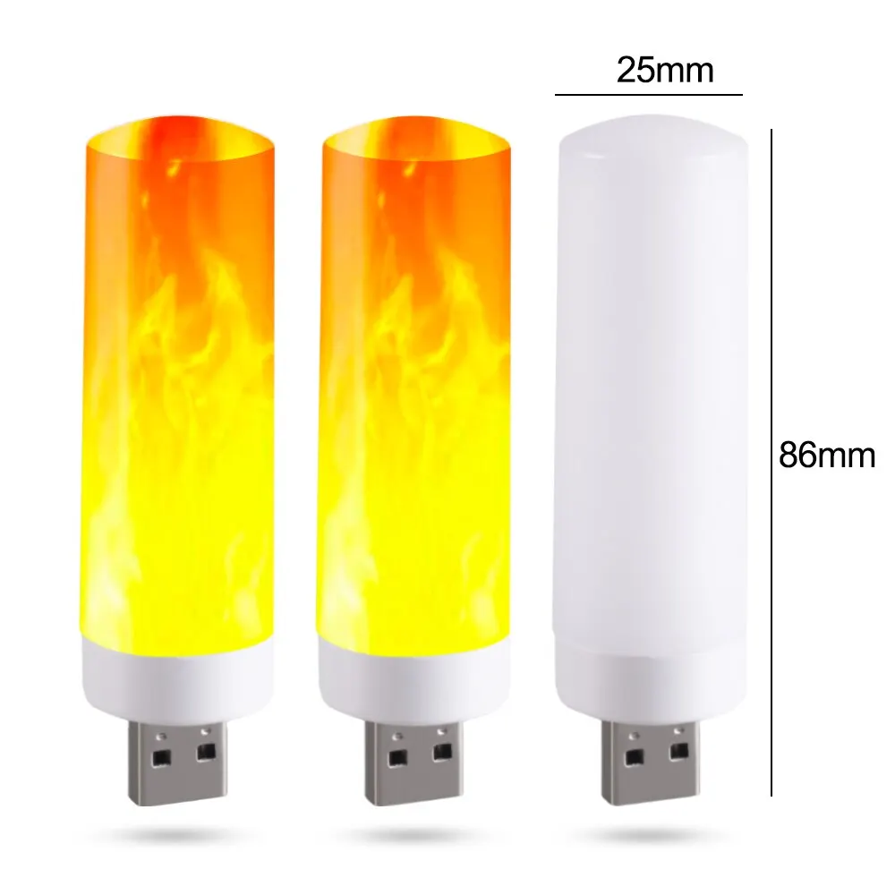 USB Atmosphere Light LED Flame Flashing Candle Lights Book Lamp Camping Lighting Cigarette Lighter Effect Night Light image 4