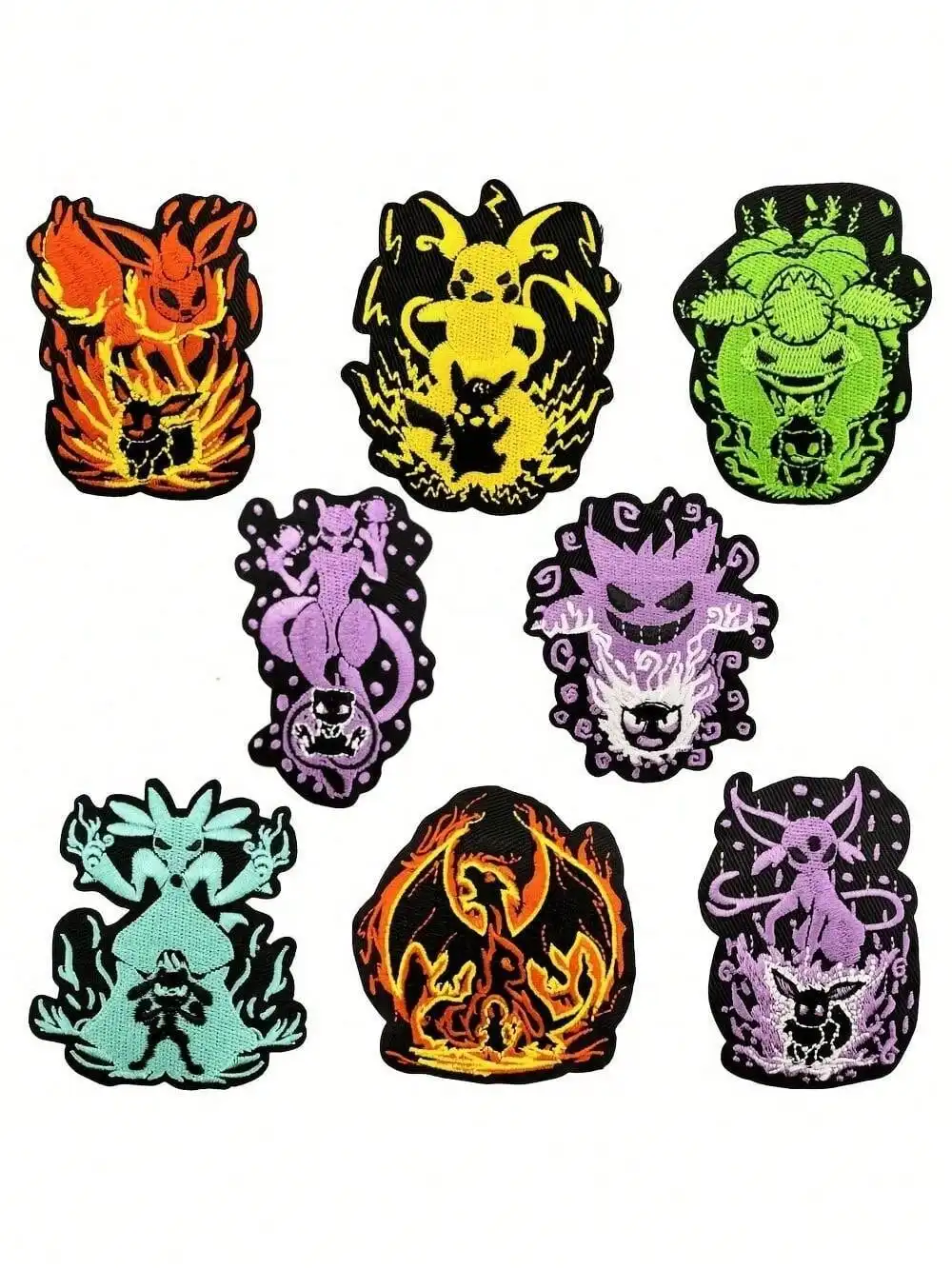 8 قطع من الرقع المطرزة بنمط رائع/الخياطة - إصلاح الملابس/السترة/الجينز والديكور DIY لحقيبة الظهر/القبعة/الهدايا.