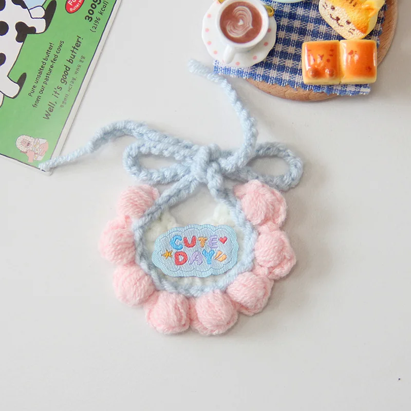 Ropa para muñeca de algodón de 10cm, toalla de Saliva tejida hecha a mano, bufanda Triangular para Mini babero para muñeca, accesorios de ropa bonitos