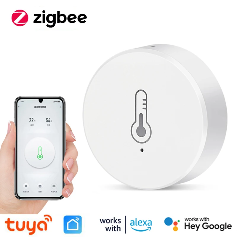 Tuya Zigbee 3.0 Temperature And Humidity Sensor Remote Monitor By Smart Life APP Battery Powered Work With Alexa Google Home