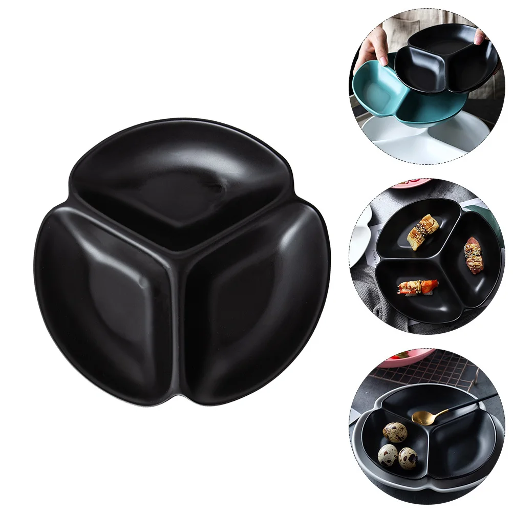 1個入り 高温焼成セラミックフルーツ分割プレート 多区画スナックサービングプラッター ピクニック キャンプ 学校用