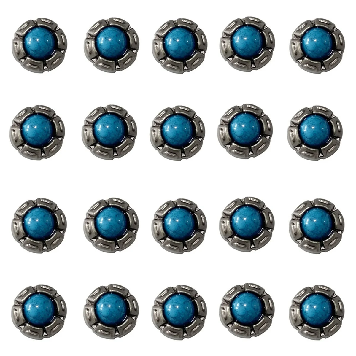 20 Pcs Mini Turquoise Decorative Buckle Leathercraft Rivets DIY Leather Decorative Buckle for DIY Craft Leather Blue