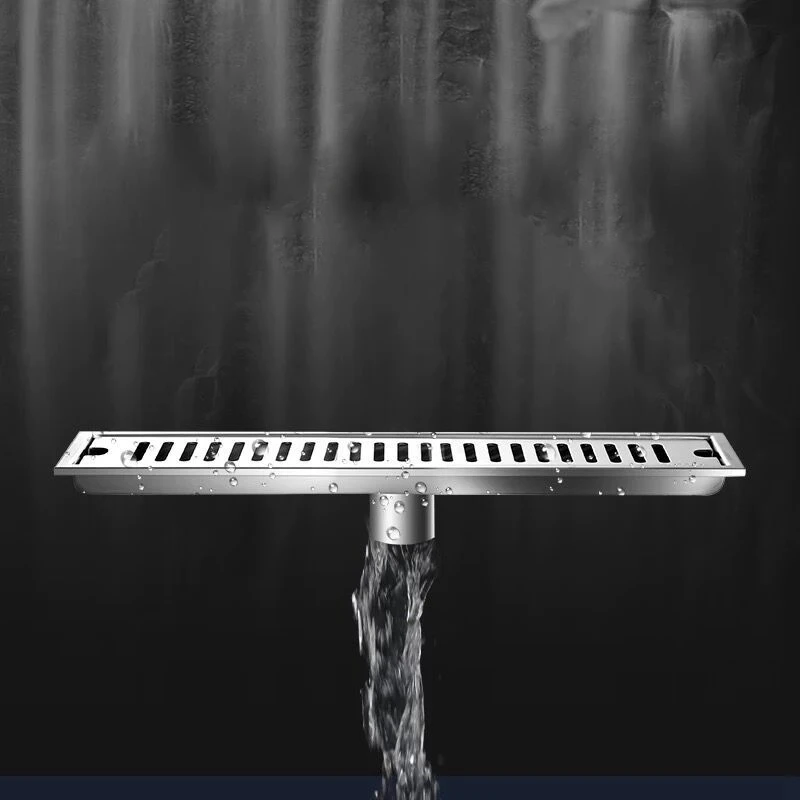 TKOH-Rectangular Linear Shower Floor Drain Long Linear Drainage Channel Drain For Hotel Bathroom Kitchen Floor 20Cm