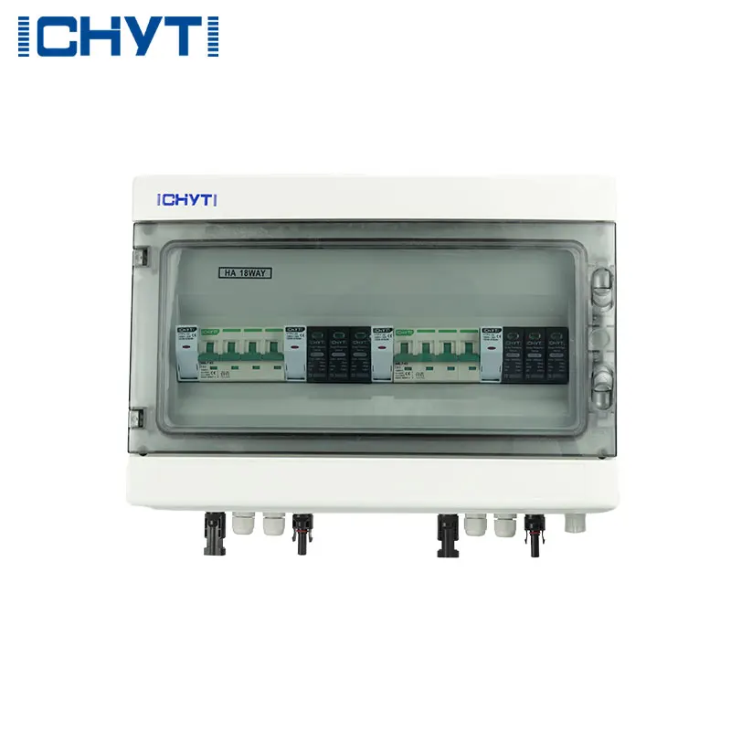 Waterproof Outdoor Surface Mounted 2-in-2-out 1000V IP65 Solar PV Surge Lightning Protection DC Distribution Box Combiner Box