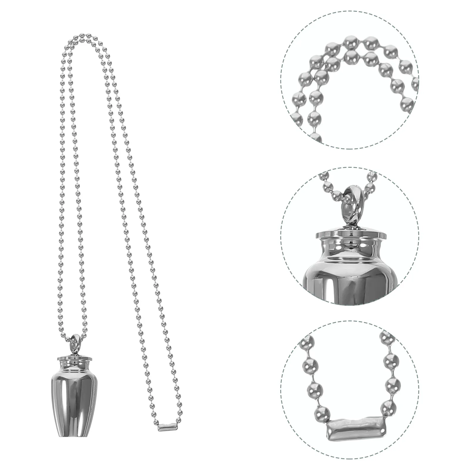 

Body Hair Dental Teeth Pendant Baby Locket Case with Neck Jewelry Decor Necklace Toddler Titanium Steel Material Milk