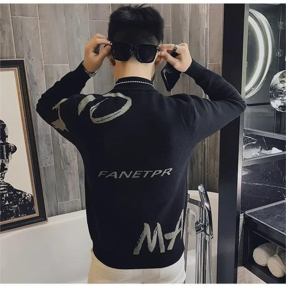 Turtleneck Korean Style Men's Knit Sweater Fleeced High Collar Pullovers Male Warm Knitwear Quality Reviews Clothes Popular Y2k