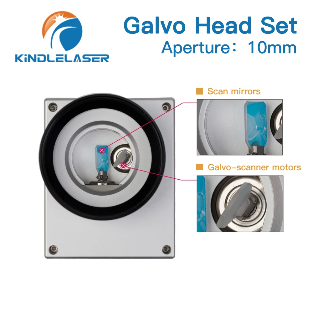 KINDLELASER SG7110 Fiber Laser Scanning Galvo Head Set 10.6um &1064nm & 355nm 10mm Galvanometer Scanner with Power Supply