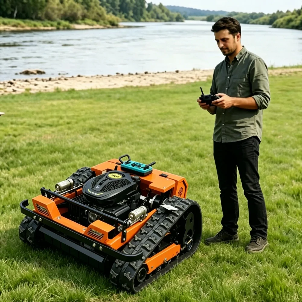 Customization Small Lawn Mower Robot All-Terrain Simple Design Automatic Remote Control Remote Control Type Lawn Prune Garden