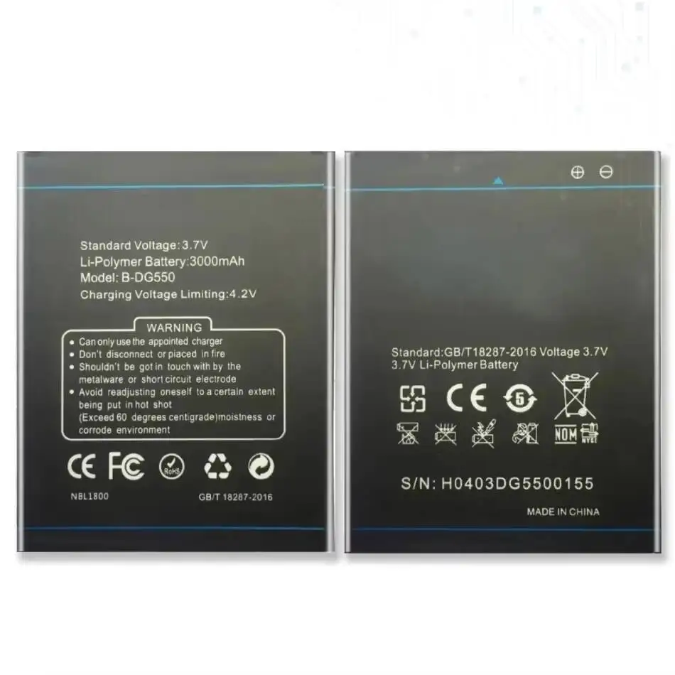 Высокосовместимый аккумулятор для мобильного телефона Doogee DG550 550 3000 мАч B-DG550