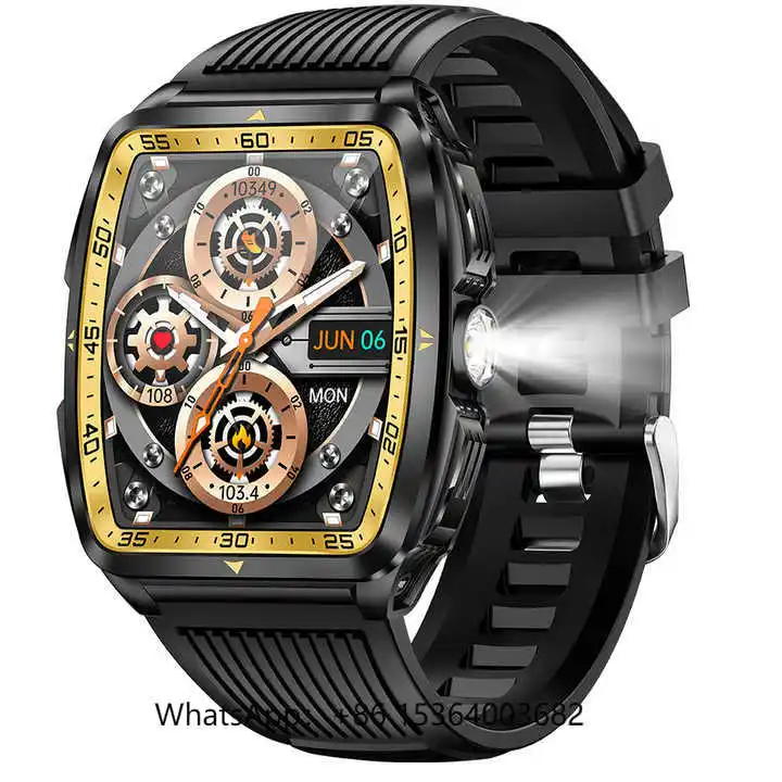 

5ATM Waterproof Outdoor Sports KT83 Smart Watch Heart Rate Pressure Monitoring Fitness Tracker Smartwatch with Flashlight