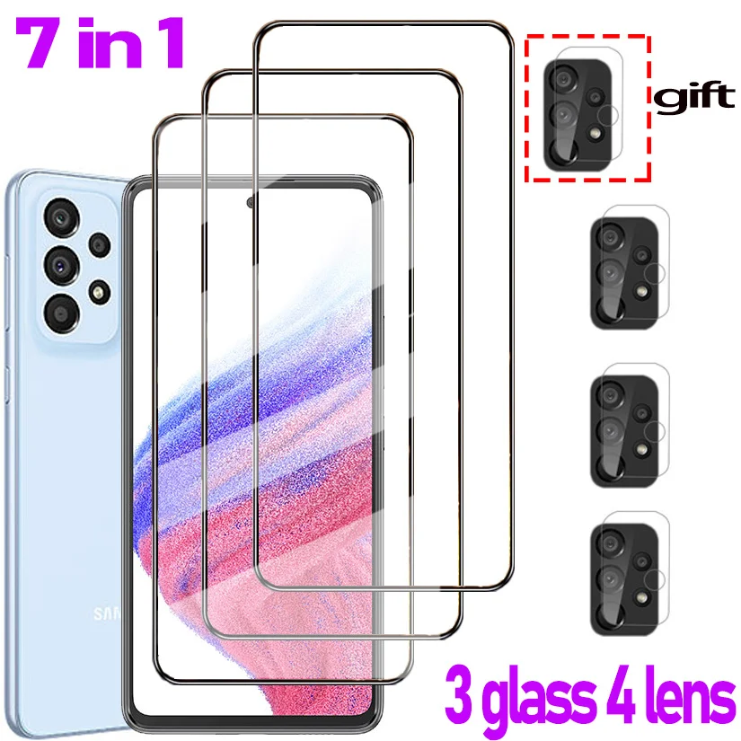 

1~7Pcs,Glass For Samsung A53 Tempered Glass Samsung A73 A52 A33 Screen Protector Samsung A 53 Smartphone High Clarity Film Camera Lens SamsungA53 Prevent Scratches water proof Glasses Samsung Galaxy A53 A52S A23 5G