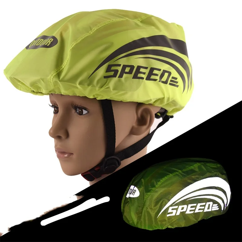 Motorcycle Waterproof Helmet Cap Protection Rain Cover Safety Reflective Strip Rain Protectors Cycling Hike Racing Oxford Hat Co