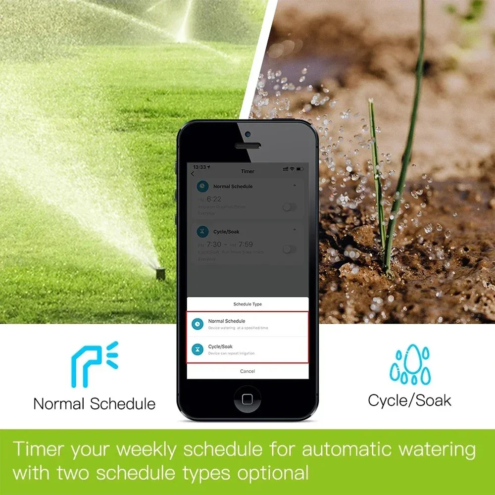 Tuya Bluetooth Smart Water Programmable Auto Valve Rain Delay Timer Wireless Remote Control for Garden Planting Smart Irrigation