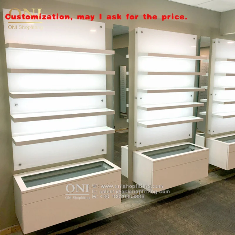 

custom.CustomIzed Wall Mount Optical Frames Display Stands Glasses Display Cabinets With Lights Modern Optical Shop Display