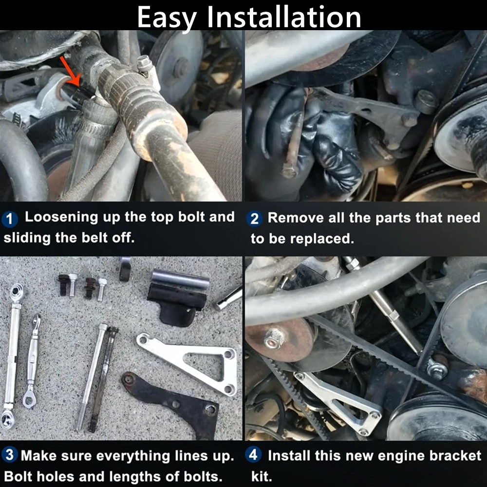 Chevy SBC 305 327 350 383 5.0L 5.7L V8 8 실린더 긴 워터 펌프 소형 블록 엔진 용 발전기 브래킷 조정 가능한 키트