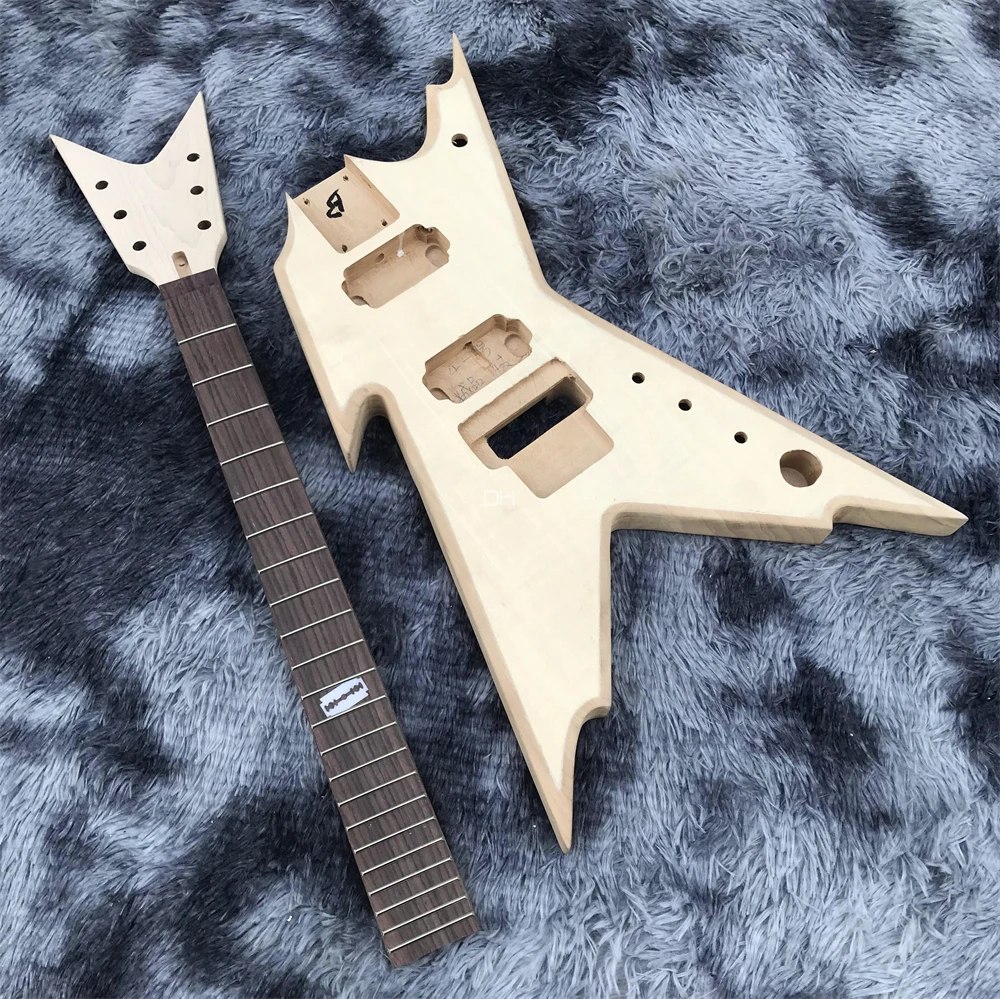 High-quality special-shaped electric guitar body semi-finished products with parts and accessories DIY electric guitar