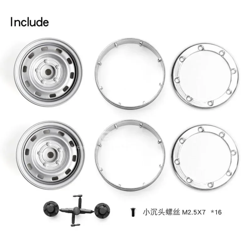 Simulation 1.9 Metal Beadlock Wheels Hex Hub for 1/10 RC Crawler Car Trxs TRX4 AXIAL SCX10 RC4WD 5