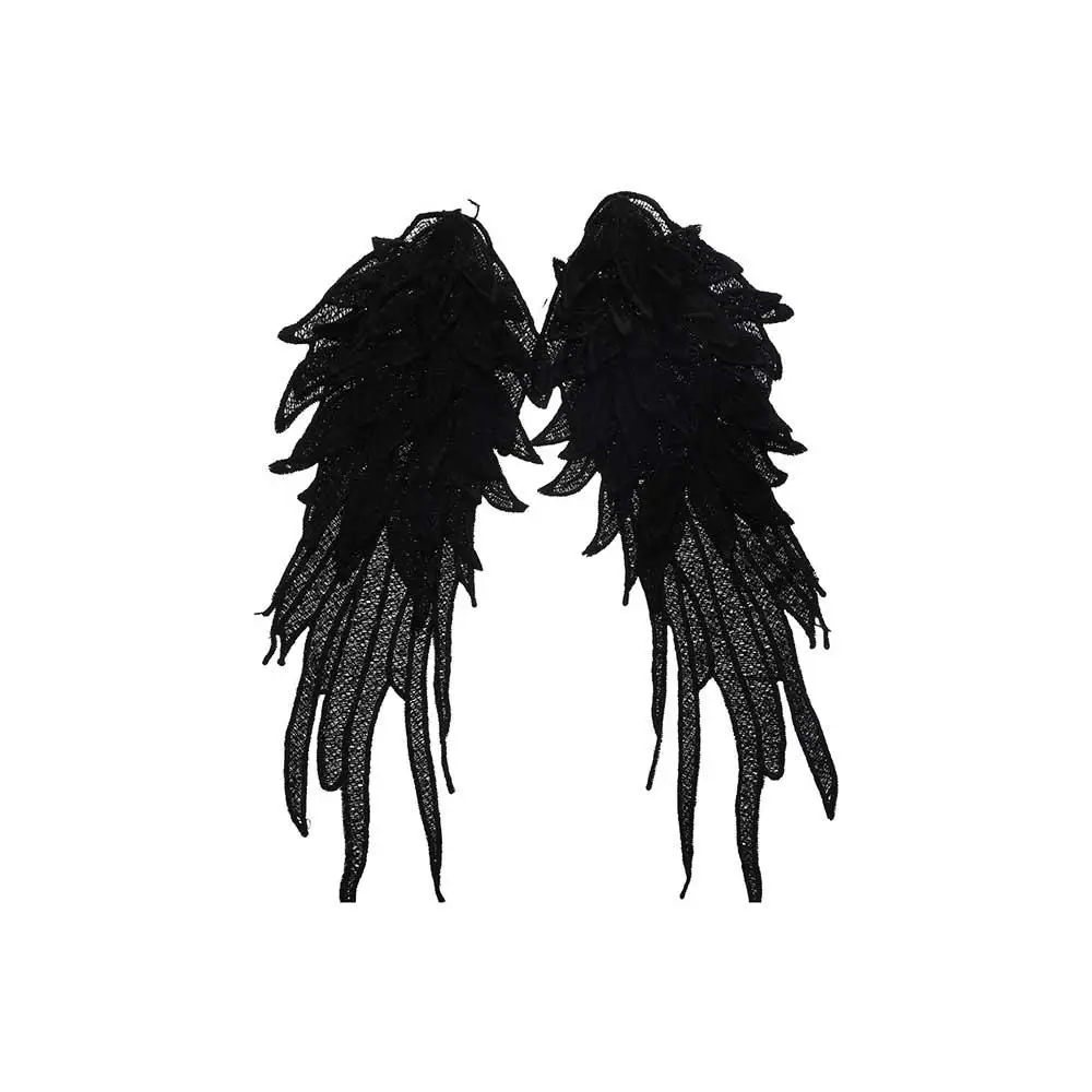 

Black Red Crafts Wings Dress For Women Cloth Wedding Lace Apparel Sewing Fabric Embroidery Sewing Patches