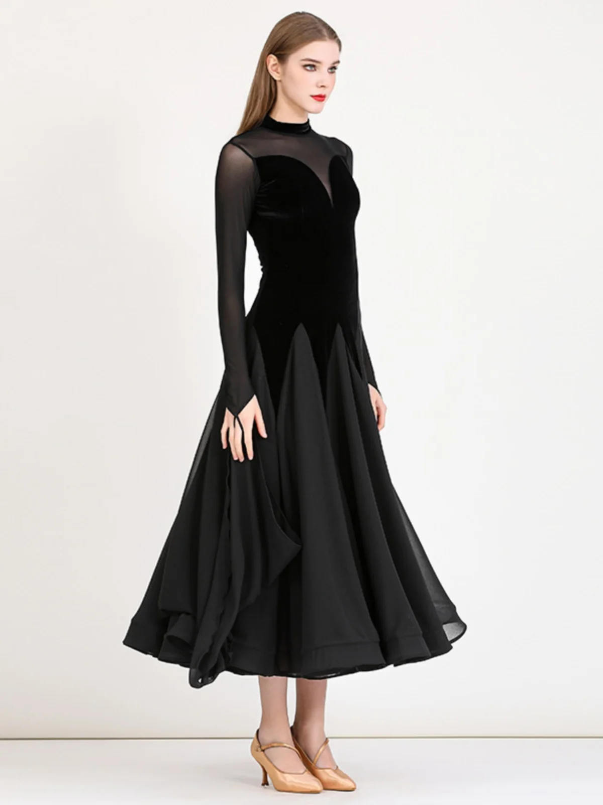 2025 femme adulte robe de danse moderne velours salle de bal danse pratique vêtements pratique vêtements My885