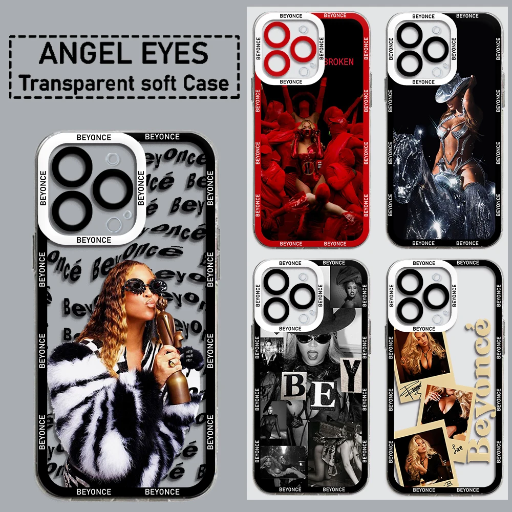 Beyonces-funda de teléfono de cantante renacentista, cubierta transparente para iPhone 15, 14, 13, 12, 11, Mini Pro Max, X, XR, 7, 8 Plus