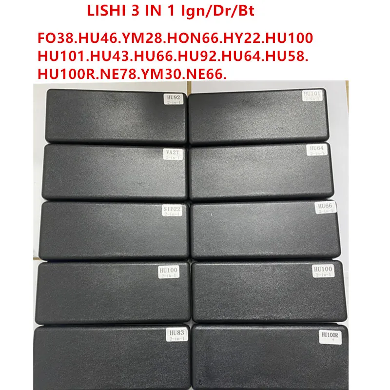 LISHI  3 IN 1 TOOL FO38 HU46 YM28 HON66 HY22 HU100 HU101 HU43 HU66 HU92 HU64 HU58 HU100R NE78 YM30 NE66 lishi 2 IN 1 TOOL