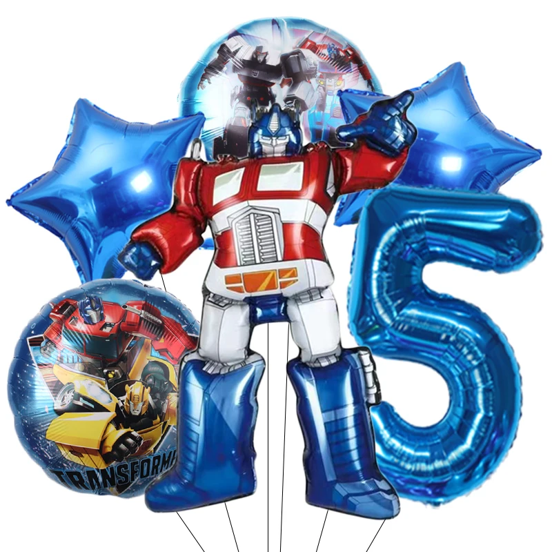 Cartoon Transformation Theme Balloon Birthday Party Decorations Aluminum Film Digital Balloon Gift Shower