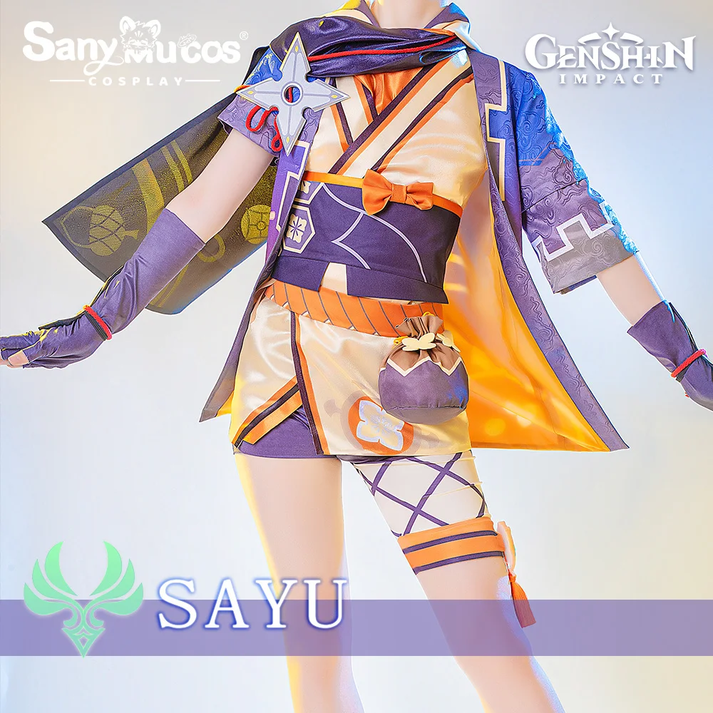 

【48H To Ship】SanyMuCos Genshin Impact Sayu Cosplay Costume Cute Kimono Sexy Dress Inazuma Sayu Wig Halloween Party Show Set