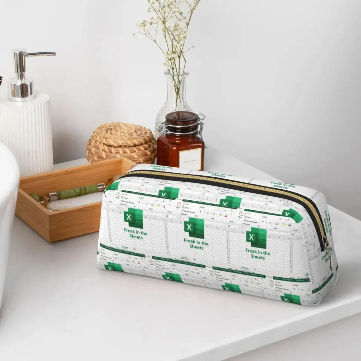 Freak In The Sheets Excel Spreadsheet Pencil Cases Student School Pen Box Pencil Bag Pencil Pouch Storage Stationery Supplies