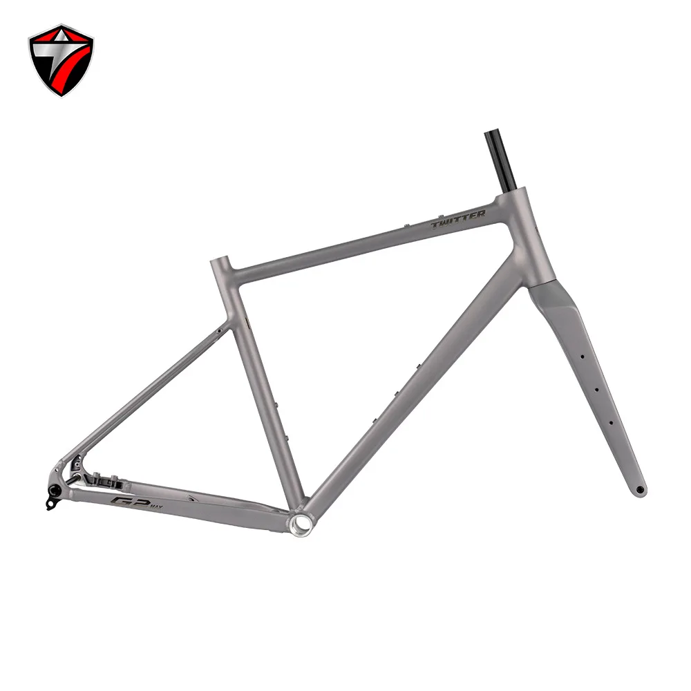 Rama roweru szosowego 700C GRAVEL-G2 MAX, wykonana z aluminium, z widelcem z włókna węglowego, w zestawie z elementami mocującymi UDH – rama do roweru typu gravel. — 2