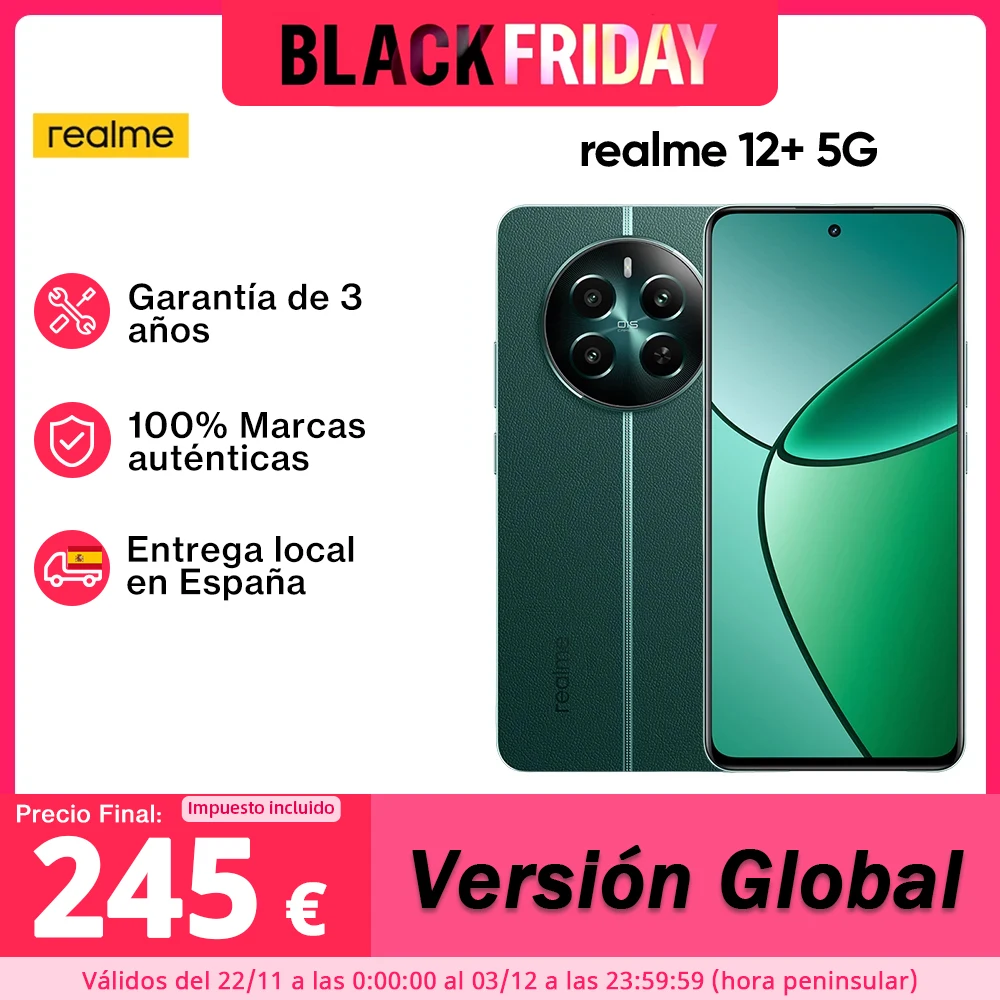 Globale Version Realme 12 5g 120hz ultra glattes oled Display 67w Super vooc Ladung MTK-Neigung 5g Realme 12 plus 5g