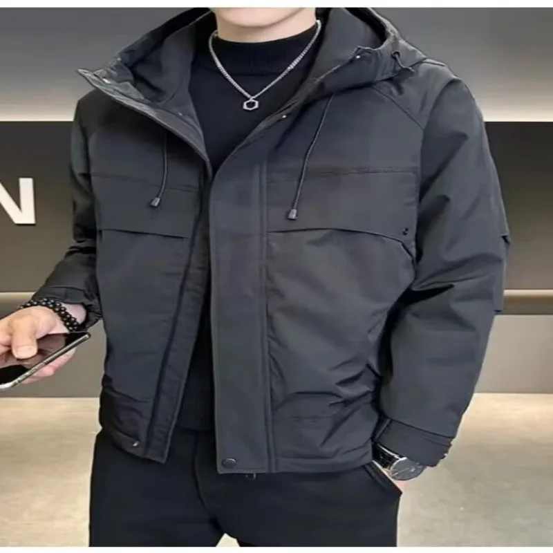 Veste à capuche pour hommes, vêtements de travail tendance, coupe ample, polyvalent, manteau coupe-vent décontracté pour l'extérieur, nouvelle collection printemps et automne