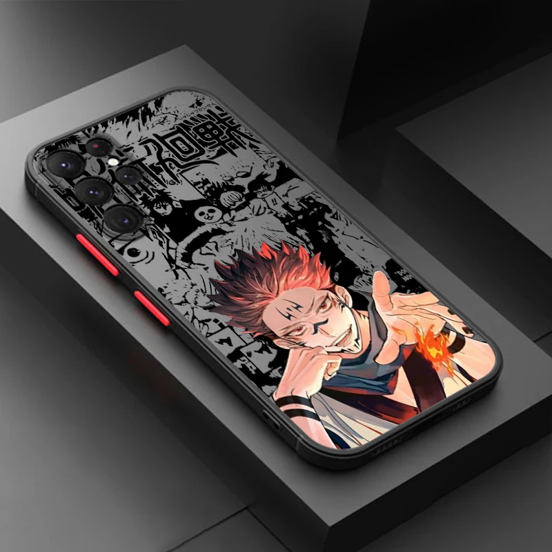 Jujutsu Kaisen Cute For Samsung S24 S23 S22 S21 S20 S10 FE Note 20 10 Ultra Lite Plus Frosted Translucent Phone Case